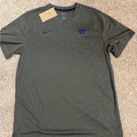 Nike Men's Dark Gray and Purple Short Sleeve Tee - Picture 1 of 3